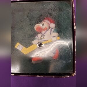 Mighty Ducks Hockey Ornament with Purple Box